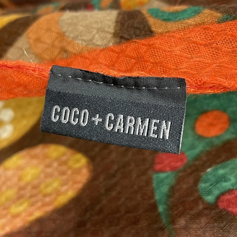 Coco + Carmen Whimsy Shawl Wrap Lightweight One Size Fringe‎ 34x76